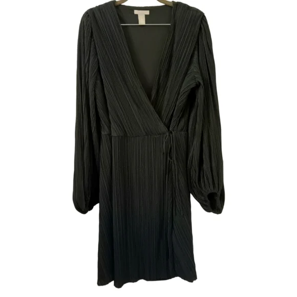 pleated wrap dress h&m H&M Dress